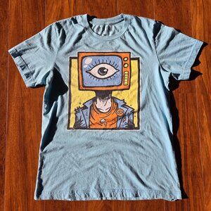 Binary Boy Ayylien Clothing Men's Medium M Blue Teal T-Shirt